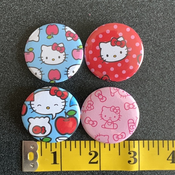 Hello Kitty Handcrafted Button Pins - Picture 3 of 4